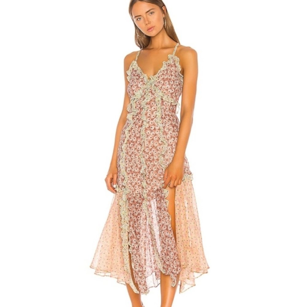 Rebecca Taylor Lucia Fleur Floral Midi Dress 4